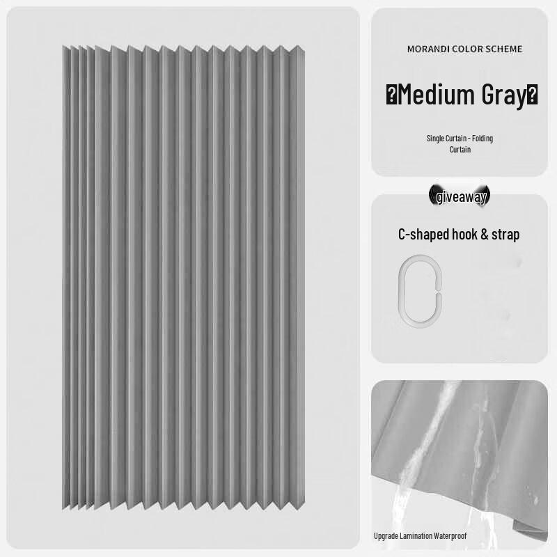 

Yicang Folding Waterproof Shower Curtain with Rod
