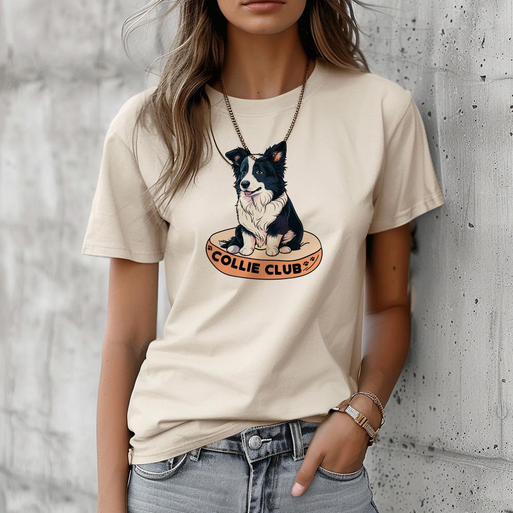 Border Collie T Shirt Women Streetwear Graphic T Shirt Female Comic Manga Clothes