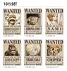 ONE PIECE Official Wanted Poster Wall Stickers, Made In Japan, 42cm X 29.7cm (Straw Hat Pirates, Set of 10)