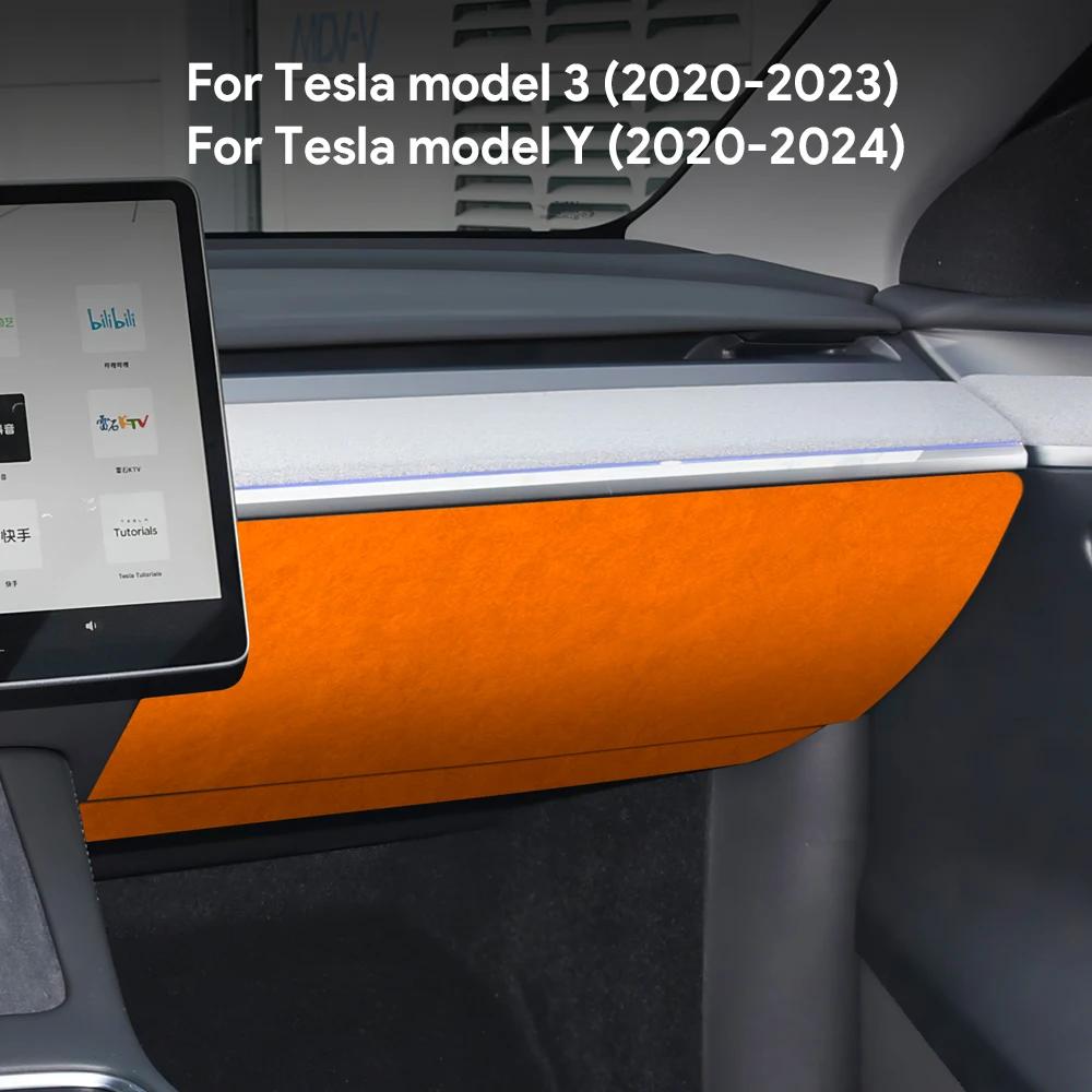 Suede Instrument Panel Trim Protective Sticker for Tesla Model 3 2020-2023 Model Y 2020-2024