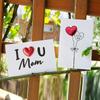 4pcs Mother's Day Card with Leather 3D Heart Design - A Unique and Elegant Gift for Mom