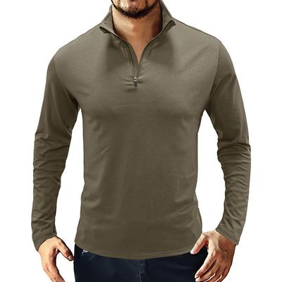 Męski sweter zapinany na zamek Koszulki polo z długim rękawem Sportowe t-shirty z kołnierzykiem Lekka koszulka sportowa do ćwiczeń Koszulka golfowa Bluzy Casual Koszulki polo slim fit dla mężczyzn
