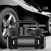 12V Heavy Duty Deluxe Metal Air Compressor Dual Cylinder Car Tire Inflator with Pressure Gauge Auto Inflatable Pump with Light