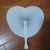 5 sztuk Love Heart składany wentylator biały papier DIY przenośny letni ręczny okrągły wentylator taniec wydajność zdjęcie rekwizyty ślub walentynki