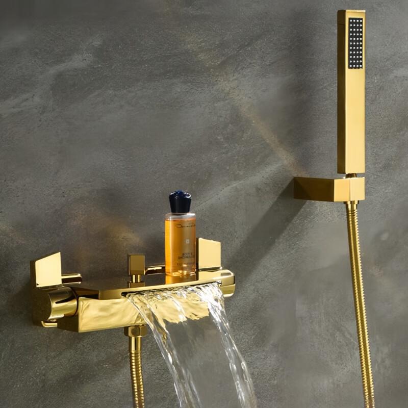 Luxury Titanium Wall-Mounted Bathtub & Shower Faucet