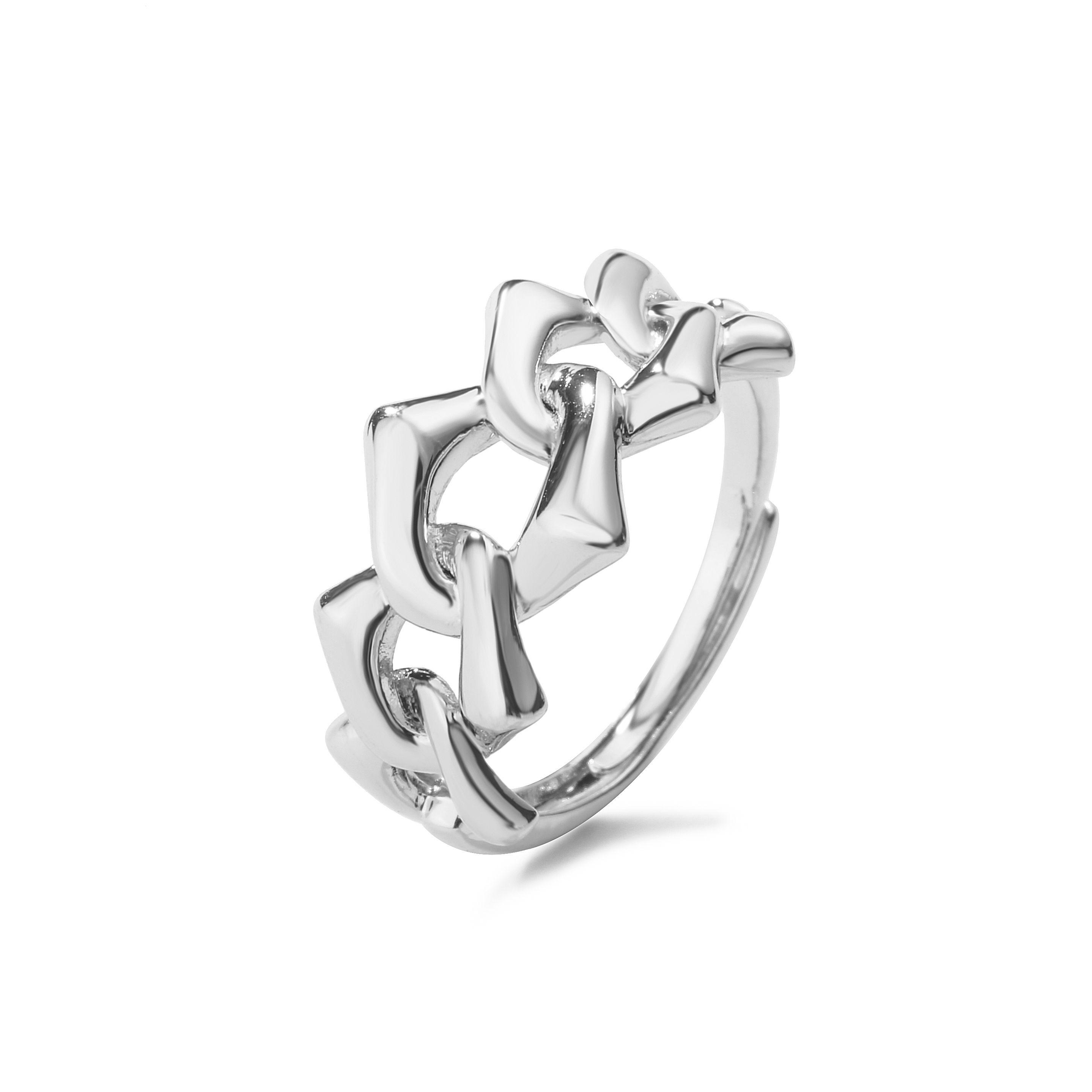 

HECHENG, Geometric Smooth Asymmetrical Ring for Women Fashion Goden Copper Color Ring Accessories 18K Plated resizable