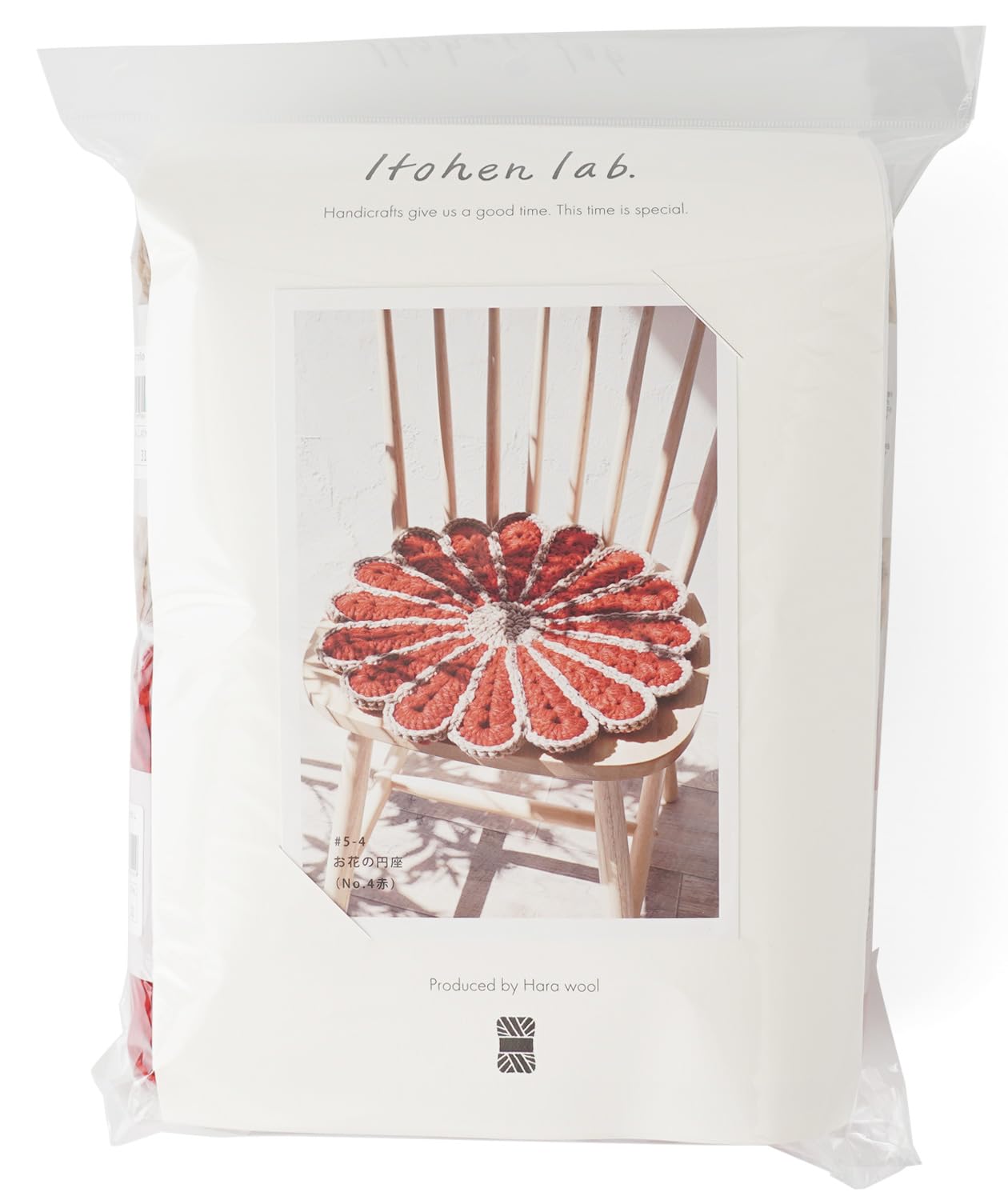 

Набор для вязания из необработанной шерсти Цветочный круг #5-4 (красный) красный