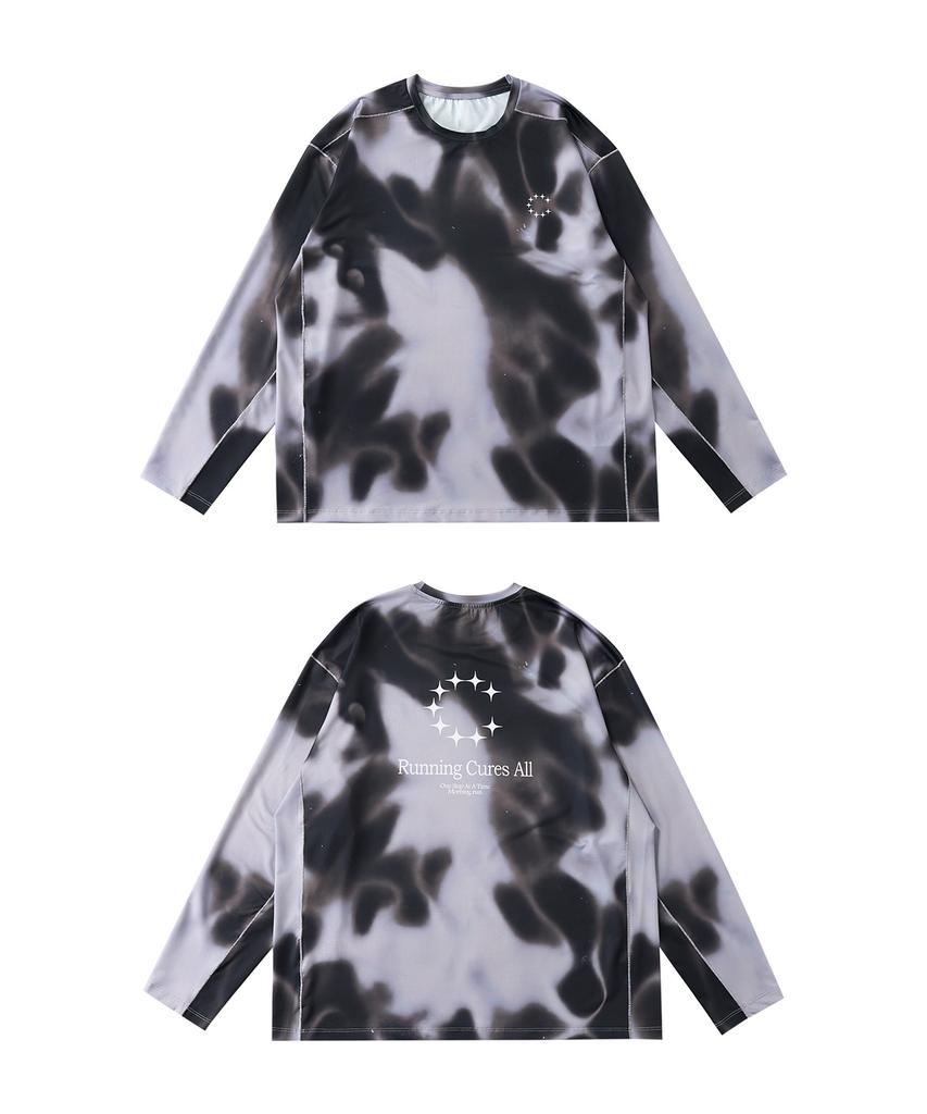 Beoteunseoul Black Shadow Tie-Dye Tech Oversized Long Sleeve (Black)