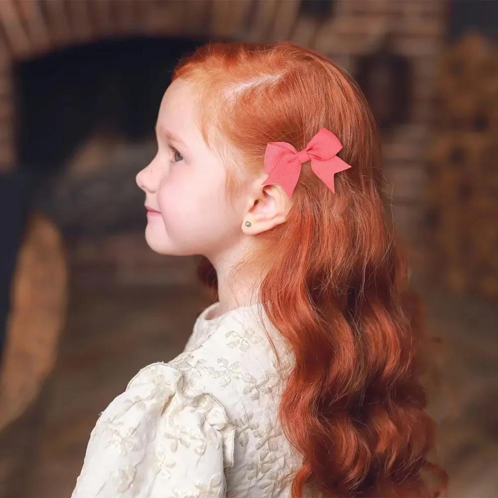 BABY BOWS 10Pcs/set Solid BB Hair Clips for Girls Ribbon Bowknots Boutique Barrettes Hairpins Headwear Kids Hair Accessories