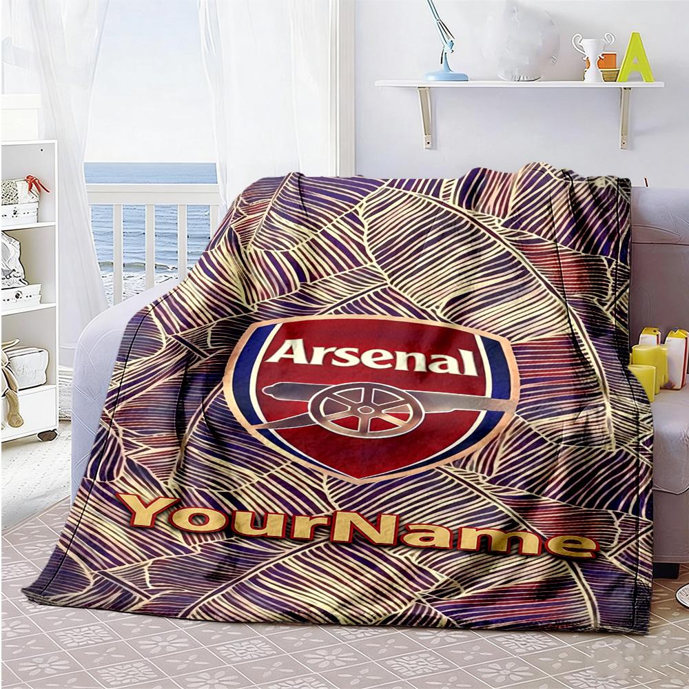 Arsenal Customize Your Name Blanket Throw Personalized Blanket Ultra-Soft for Chair Home Decor Livingroom Living Room Four Seasons Universal