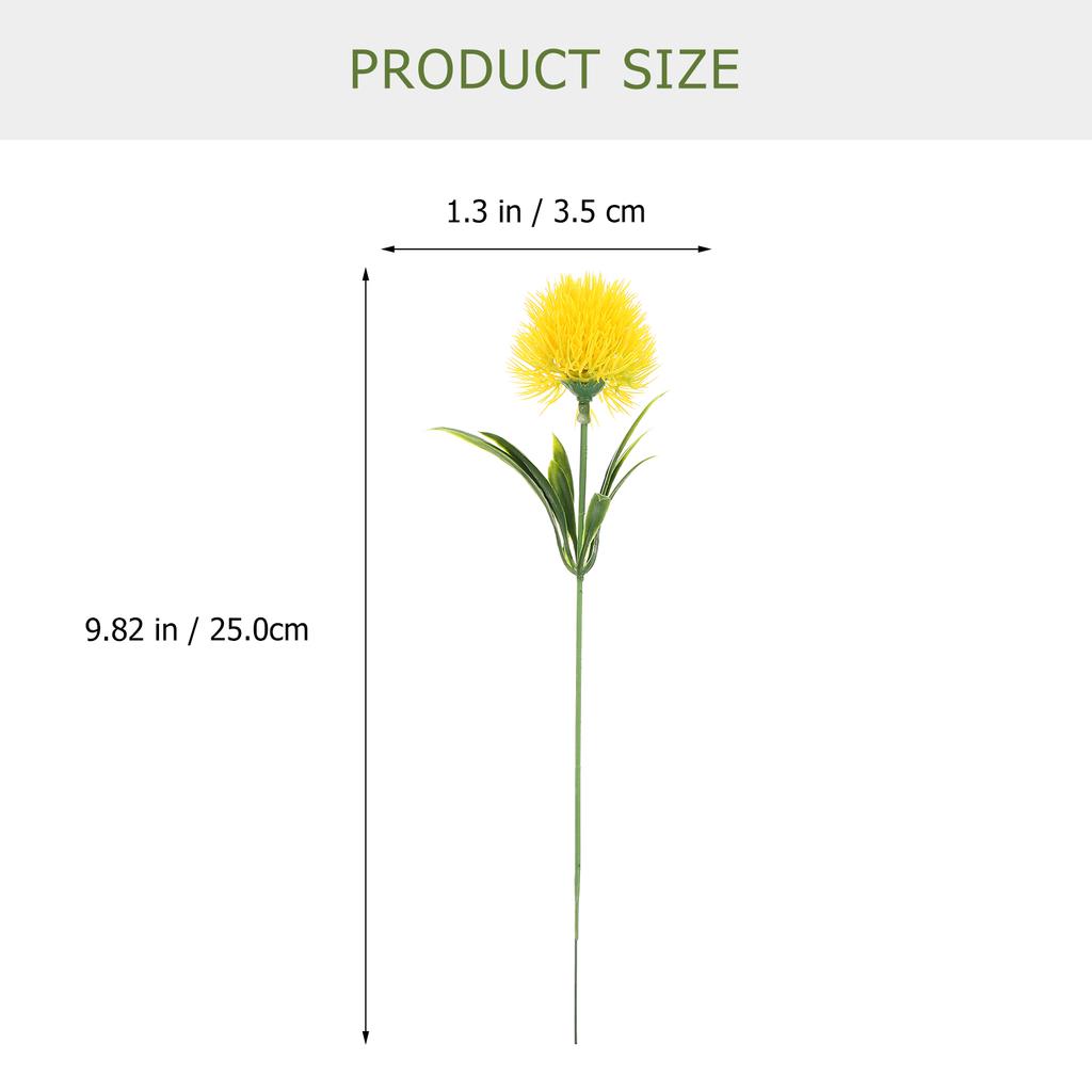 10 Pcs Faux Hydrangea Flowers Artificial Dandelion Elegant Fake Realistic Dandelions Yellow Simulation Adornment Office