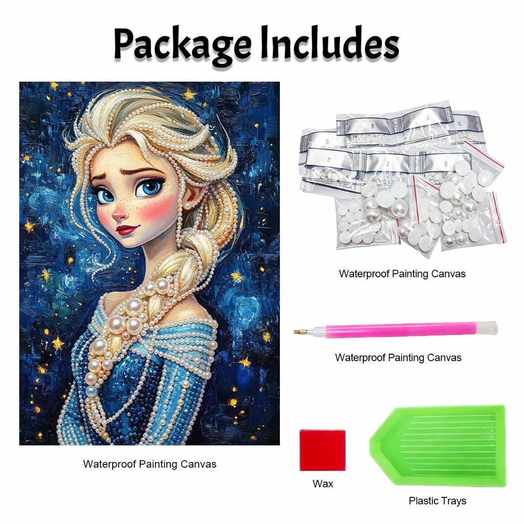 Disney Elsa Pearl Painting Handmade Diy Pearl Art Painting Simple Living Room Hanging Painting Decoration