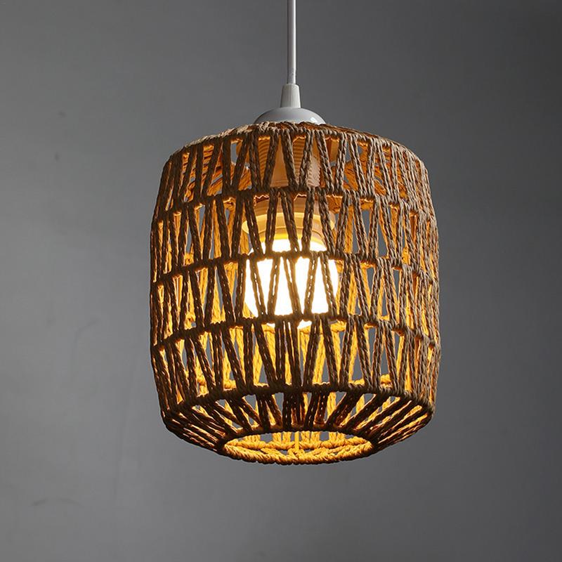 Lamp Shade Cover Light Woven Pendant Chandelier Rattan Ceiling Lampshade Shades Cage Weaving Rustic Replacement Farmhousewicker