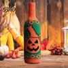 Wine Bottle Protector for Halloween Sweater, Reusable Knitted Champagne Cover, Pumpkin Skull Decorative Cover Spider Pattern Sleeve Decoration Dining