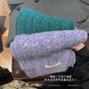 Winter Wool Soft Waxy Scarf Women'S Knitting Solid Color Retro Warm Thickened Windproof Shawl
