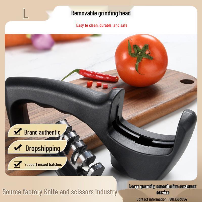 Automatic Kitchen Knife & Scissors Sharpener - Professional Whetstone Tool for Quick Edge Restoration