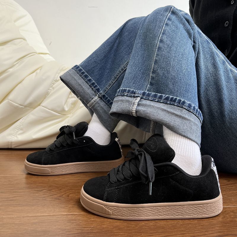 Niche original pink creative fur board shoes women's tide spring new versatile casual bread shoes women