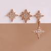 3PCS French Design Stainless Steel Zircon Star Stud Earrings Set For Women Helix Tragus Star Earring Cartilage Piercing Jewelry