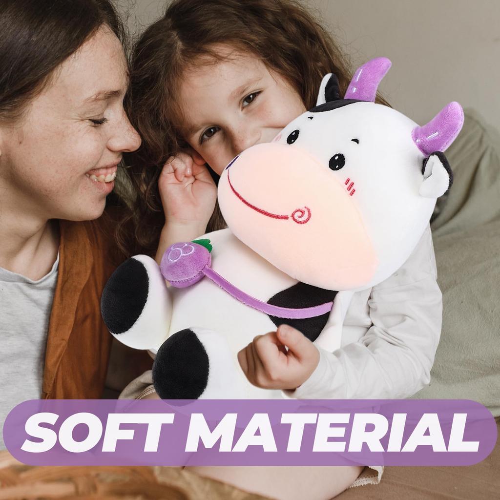 NOLITOY Cow Plush Cute and Fun Fluffy Animal Stuffed Animal Body Birthday Room inches Toy, Pillow, Gift, Figurine, Decor, Approx. 13.5