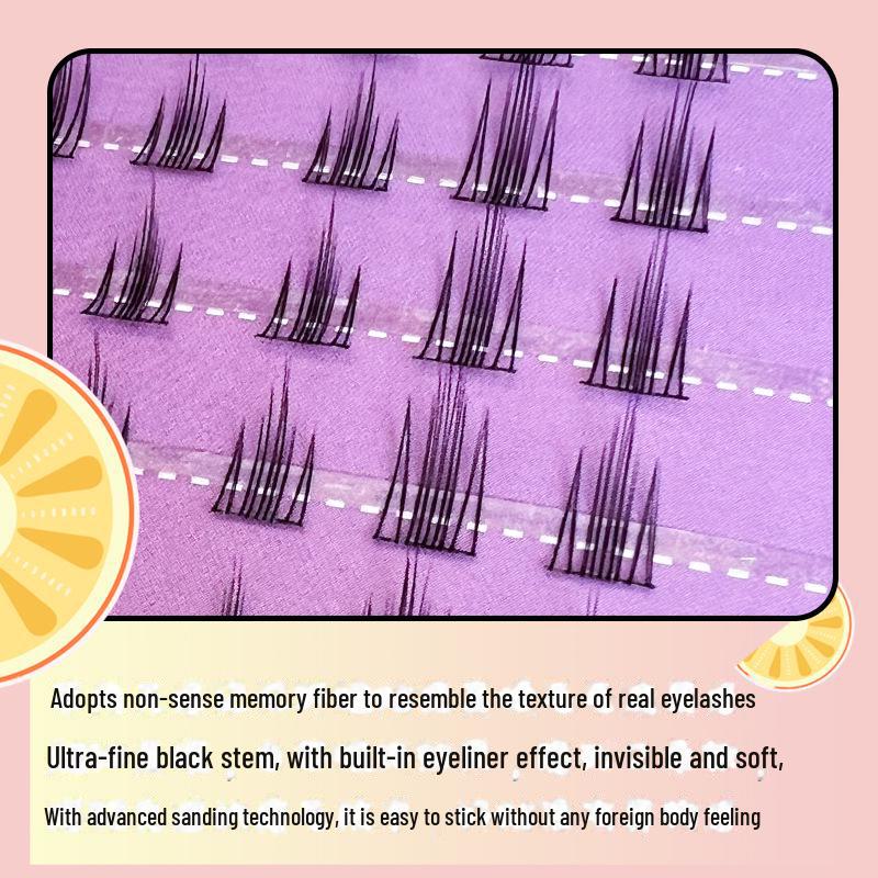 Yue Jiao Niang Zodiac Niu Honghong Natural Curling False Eyelashes for Beginners - Daily Wear & Photogenic Single Cluster
