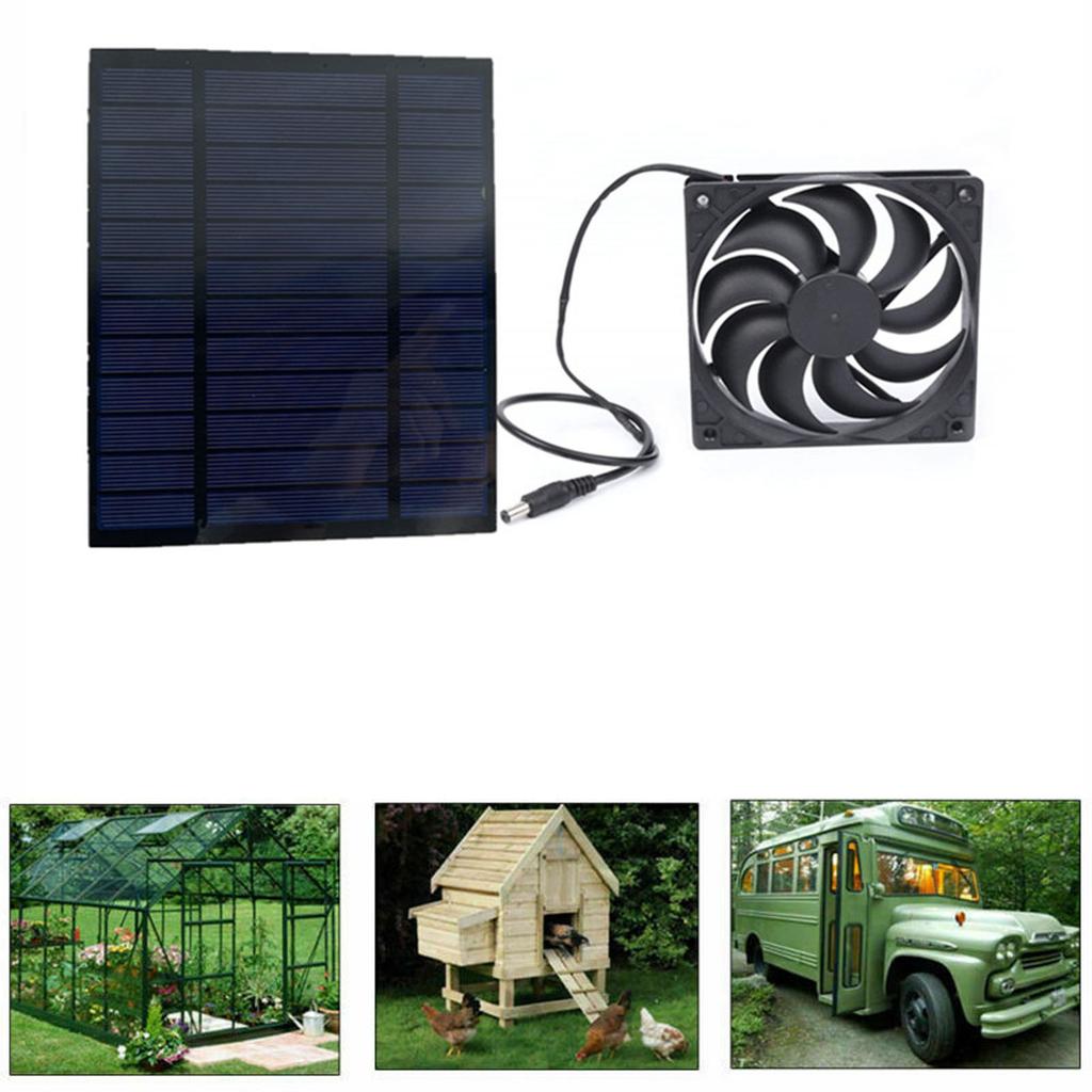Solar Powered Exhaust Fan 10W Single Fan Waterproof Solar Panel Fan Kit for Chicken Coops Greenhouses