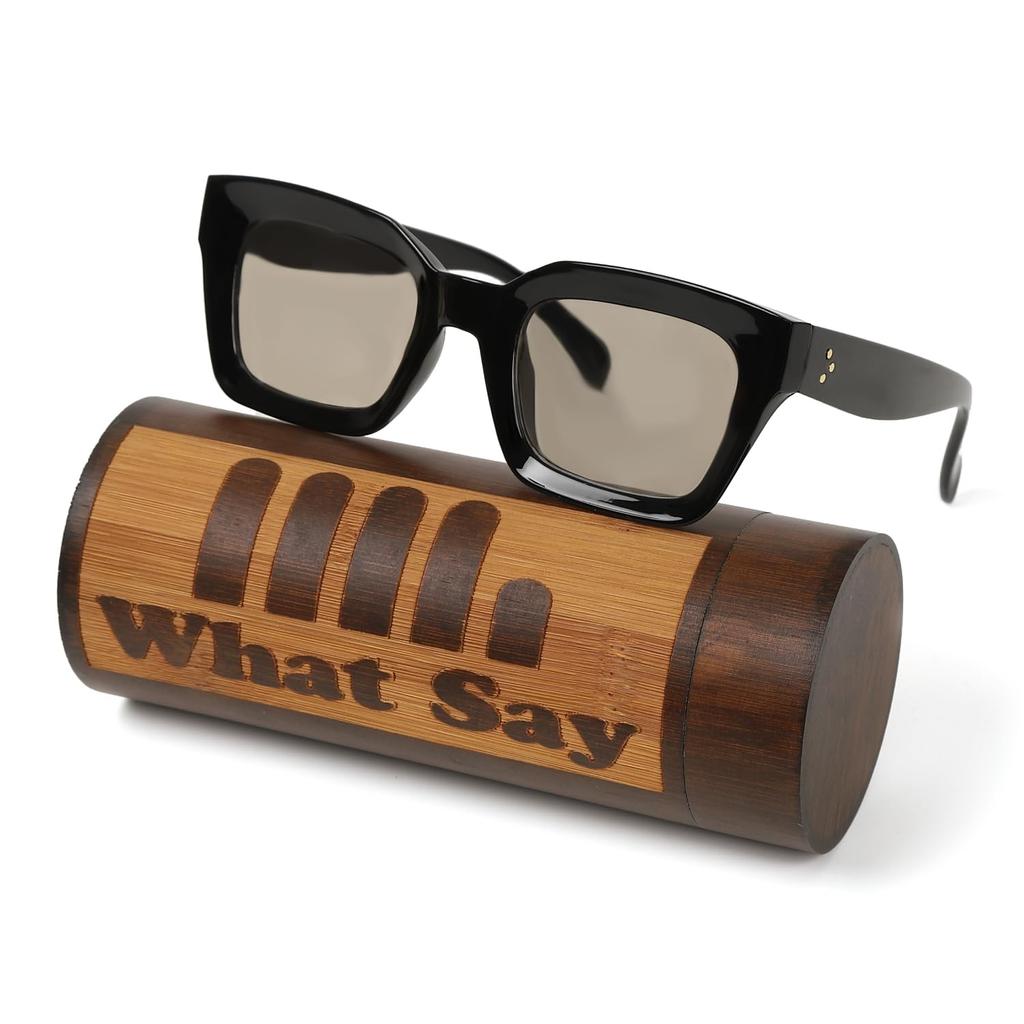 Classic Television Cut Frame Sunglasses with Colored or Clear UV400 for Men and with Case Silver [What Say] Lenses, Protection, Women, (Clear