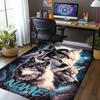 Custom Name Wolf Printed Carpet,Rug for Office Chair Living Room Bedroom Kitchen Room Decor Gifts.