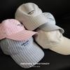 New striped embroidered letter baseball cap Korean trendy men's and women's spring and summer fashion versatile wide-brimmed cap