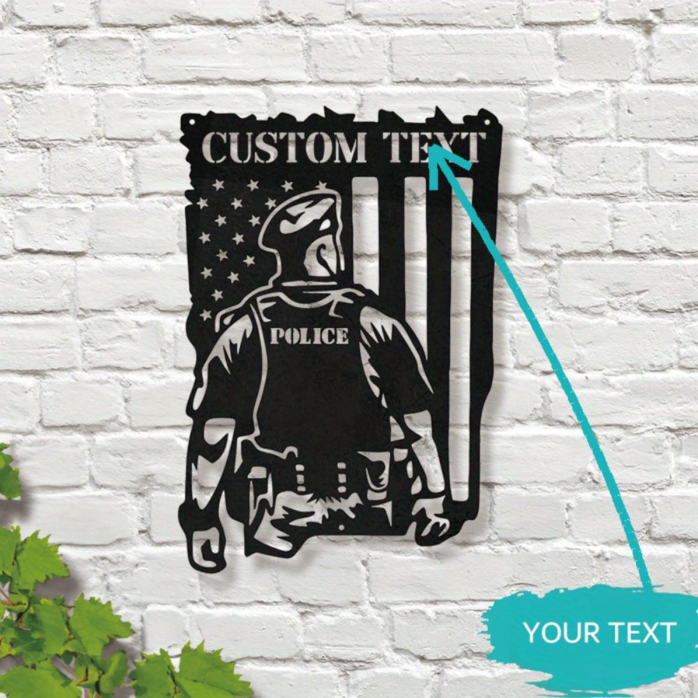 Custom Metal Tin Sign Police Badge Wall Art Personalized Gift for Cop Home Decor