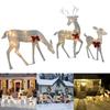 3Pcs Christmas Light-up Deer Iron Art with 5Pcs LED String Light LED Christmas Lighted Reindeer Metal Luminous Reindeer Ornament