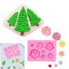 Christmas Tree Silicone Mold Holly Leaf Flower Mold Non-Stick DIY Fondant Baking Tools for Cake Decoration Chocolate Candy