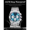 POEDAGAR 1pc Premium Men's Stainless Steel Quartz Calendar Chronograph Wristwatch, Business Waterproof Luminous Watch, Men's Gift