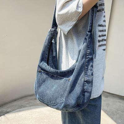 Große Kapazität Denim Tasche Frauen Schulter Tasche Einkaufstasche