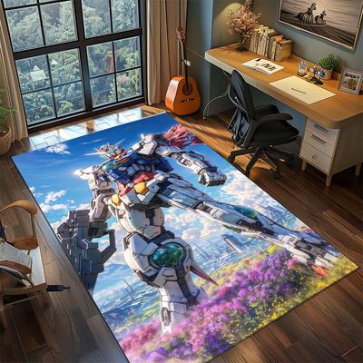 Gundam Anime Mecha Robot Rug Carpet Large Area Rug Non Slip Washable Floor Mat Gamer Room Bedroom Home Decor