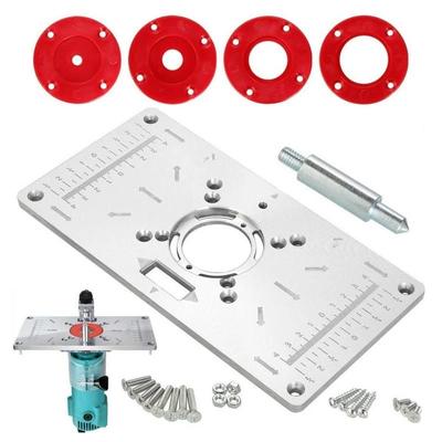 Aluminium-Frästisch-Einsatzplatte, Tisch für Holzbearbeitungsbänke, Fräsplatte, Holzwerkzeuge, Fräsen, Trimmmaschine mit Ringen