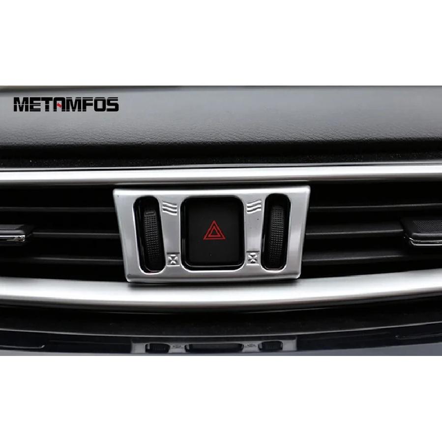 For Nissan Murano 2015- 2024 Matte Center Console Emergency Warning Light Lamp Switch Cover Trim Interior Accessories