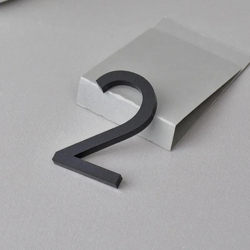 0-9 Ziffern Hausnummer Aufkleber 3D Selbstklebend Türschild Außen Briefkasten Hotel Apartment Zimmer Adressschild Heimdeko