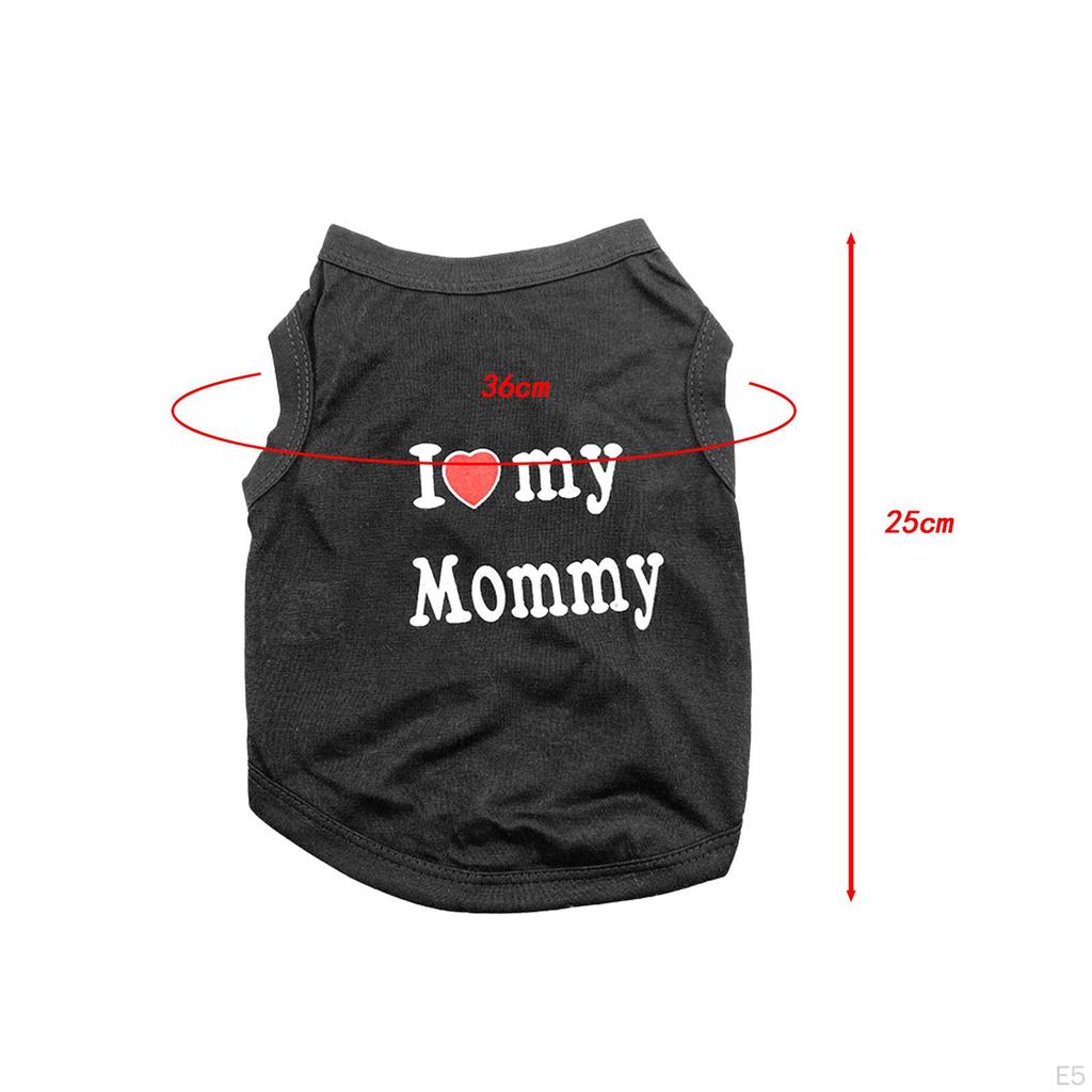 Hunde-Shirt, „I Love Mom“, Tank-Top mit Buchstaben-Aufdruck, Weste, Katze, Welpen, T-Shirts, Kleidung für kleine Hunde