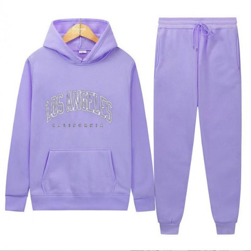 Mens Hooded Sweatshirt Set Casual Long Sleeve Tracksuit