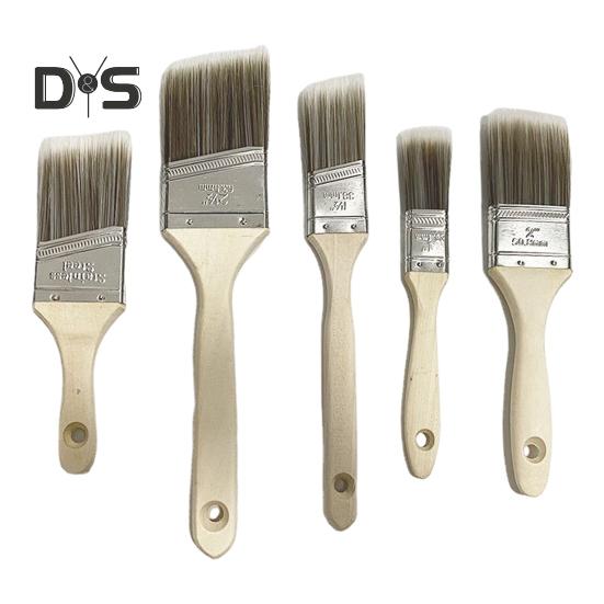 

Кисть для рисования 5 шт., эргономичная деревянная ручка, плоский угол, настенная мебель, кисть для рисования латексными масляными красками, кисть для пятен, для улучшения дома, для внутреннего и наружного использования 5pcs