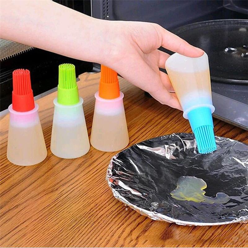NEW Portable Oil Bottle Barbecue Brush Silicone Kitchen bbq Cooking Tool Baking Pancake Barbecue Camping Accessories Gadgets