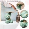 Geometric Bear Storage Sculpture with Pallet Resin Key Sundries Holder Statue Bulldog Art Figurine Entrance Crafts Home Supplies
