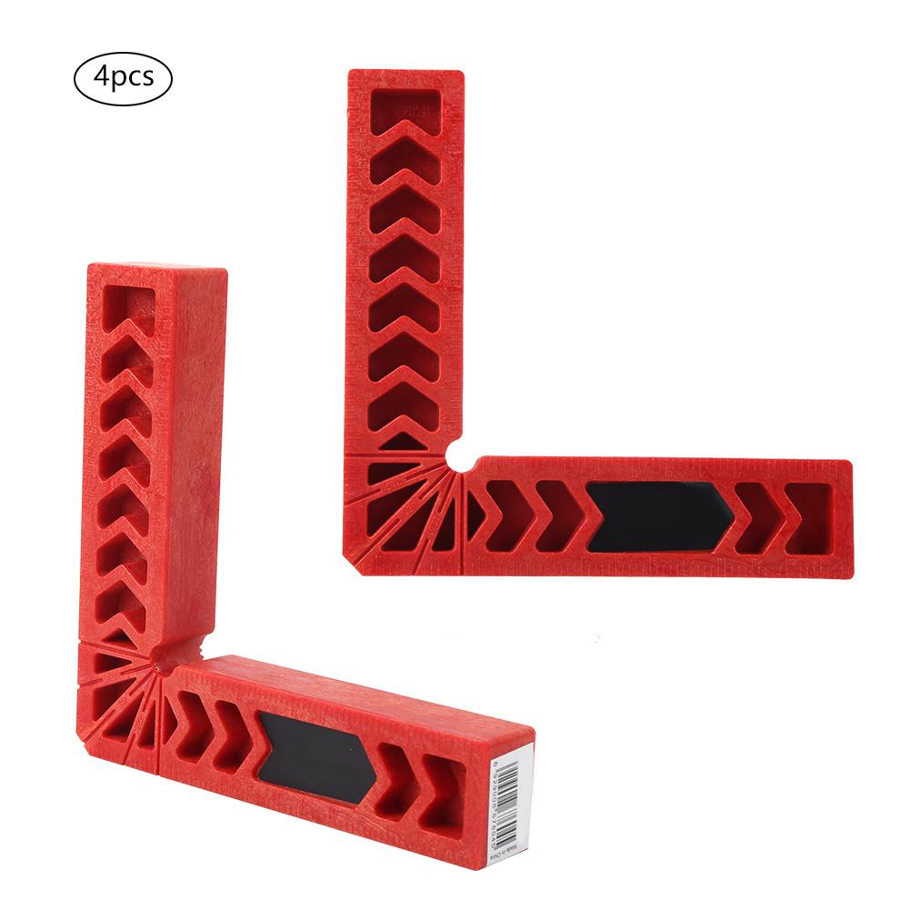 4Pcs Set Carpenter L‑Shape 90 Degree Right Angle Positioner Corner Clamp Woodworking Tools