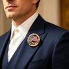 USA 250th Anniversary Commemorative Brooch Set Shiny Rhinestone American Flag Hypoallergenic for Sensitive Skin Daily Wear