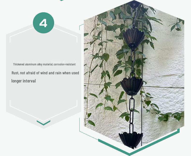 Aluminum Alloy Rain Chain for Courtyards and Villas - Decorative Western & Chinese Style Downspout Alternative
