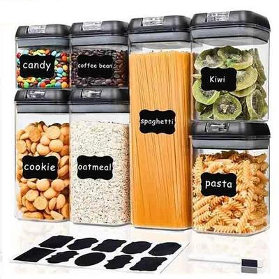 7-teiliges versiegeltes Vorratsbehälter-Set für Lebensmittel, großes Glas-Set für Müsli, Kunststoff-Organizer, Küchenbox, Kühlschrank, luftdichter Speisekammer-Kanister