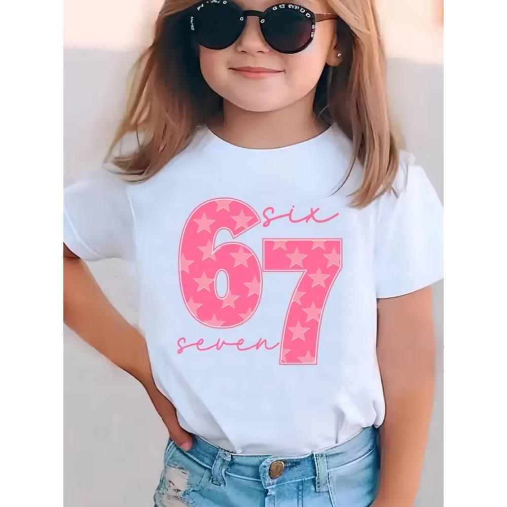 Bedrucktes T-Shirt Jungen/Mädchen Sommer Kurzarm Kinder Locker und Bequem T-Shirt Top