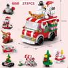 Non-Toxic Advent Calendar Christmas Building Blocks Set Christmas Toys Includes Santa Claus Train House Blocks Gift For Kid Children