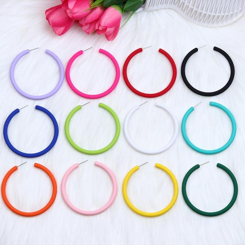 Stylish Circle Hoop Earrings Dangle Earrings Comfortable Ear Jewelry Acrylic Texture Suitable for Daily and Party Wear