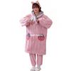 Kawaii Pajamas Set for Womens Girls Flannel Bathrobe Warm Winter Cartoon Sleepwear Pyjamas Long Robes with Pants Women Nightwear